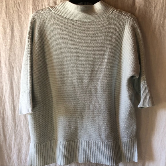 Chico’s brand icy mint color woven cotton sweater half sleeve long length size S - Picture 6 of 9